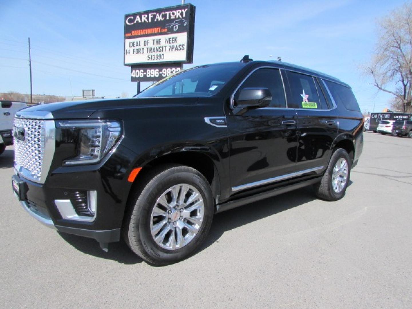 2021 Black /Black Leather GMC Yukon Denali Premium (1GKS2DKLXMR) with an 6.2L Ecotec3 gasoline engine, 10 speed Automatic transmission, located at 4562 State Avenue, Billings, MT, 59101, (406) 896-9833, 45.769516, -108.526772 - Photo#0